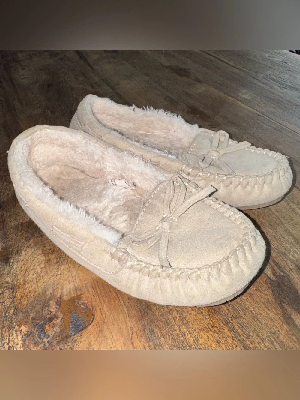 Kids Toddler Girls Cozy Faux Fur Lined Moccasin Slippers size 13
